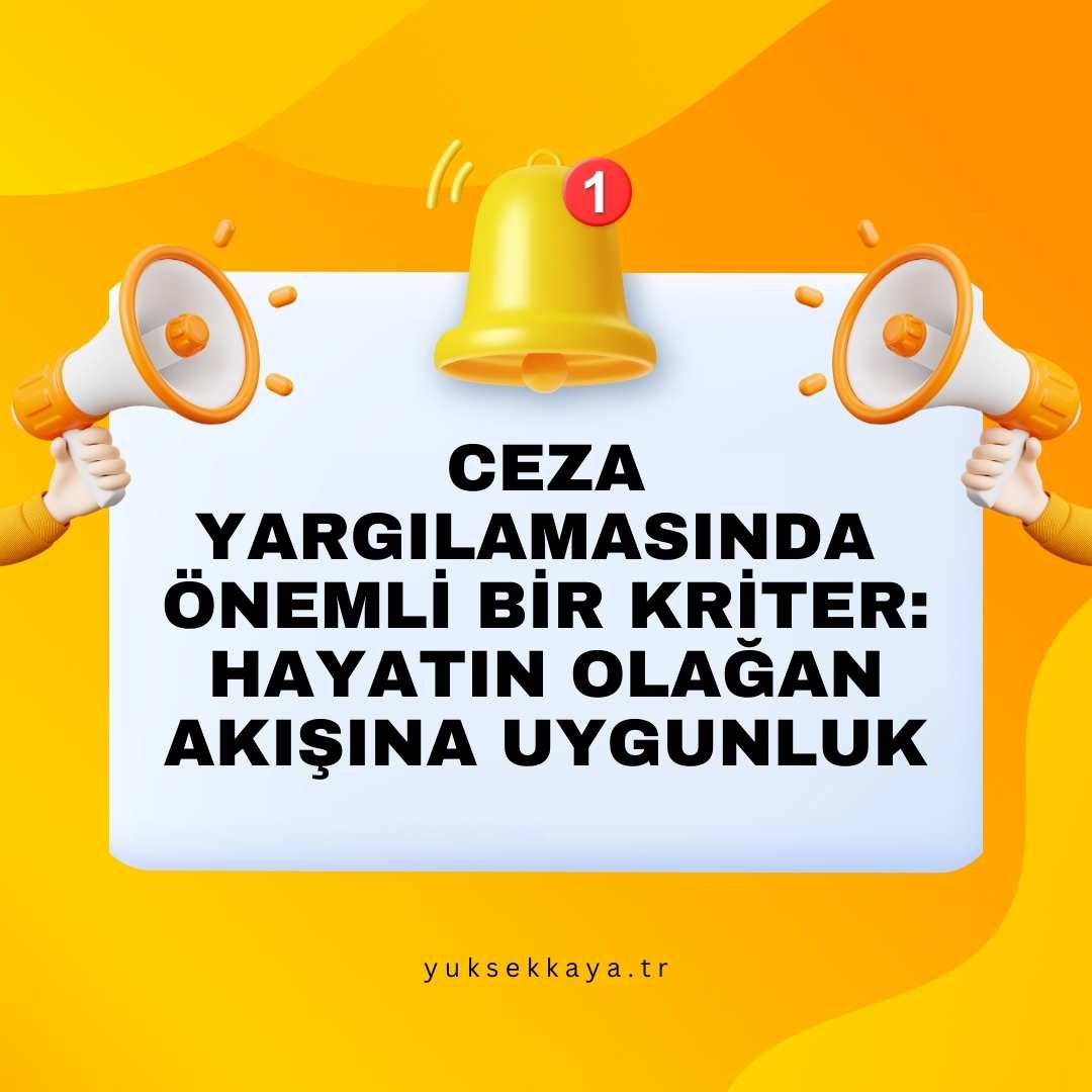 CEZA YARGILAMASINDA ÖNEMLİ BİR KRİTER: HAYATIN OLAĞAN AKIŞINA UYGUNLUK